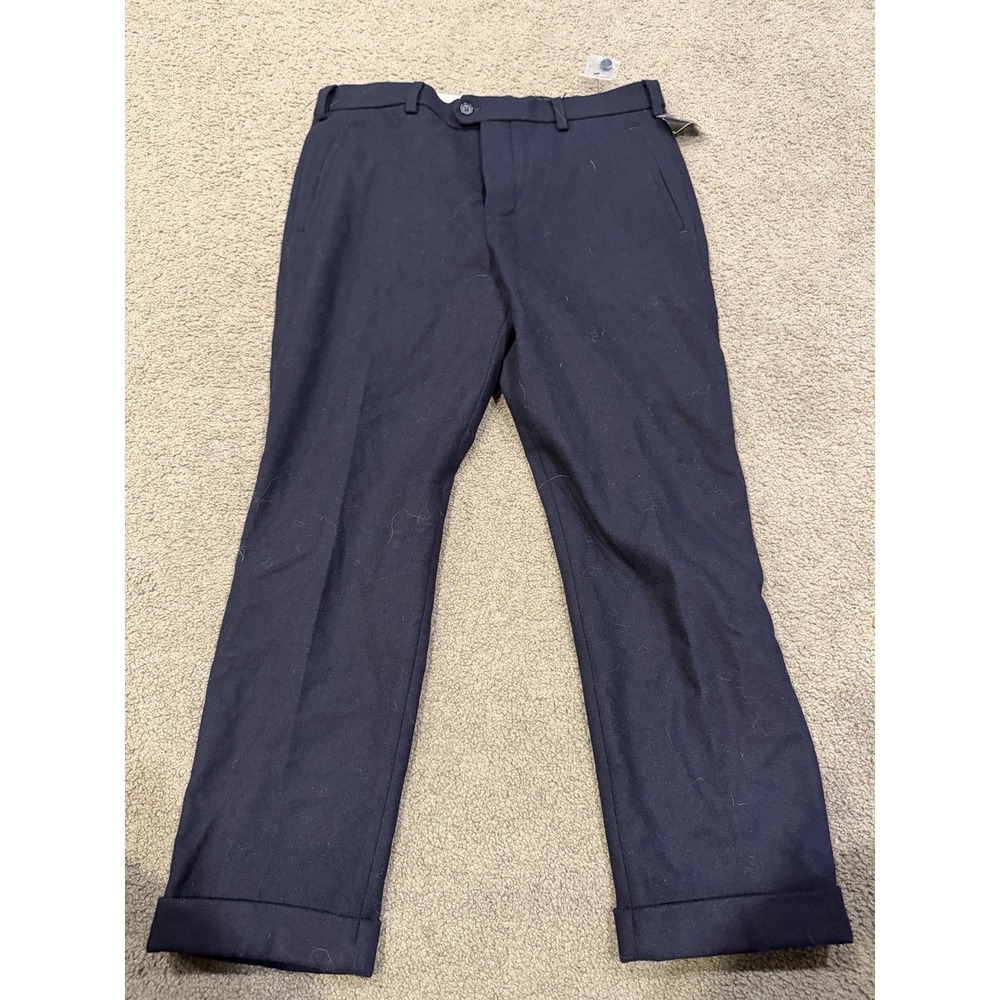 Express Dress Pants Men's 32x30 Blue Wool Blend Stretch NWT